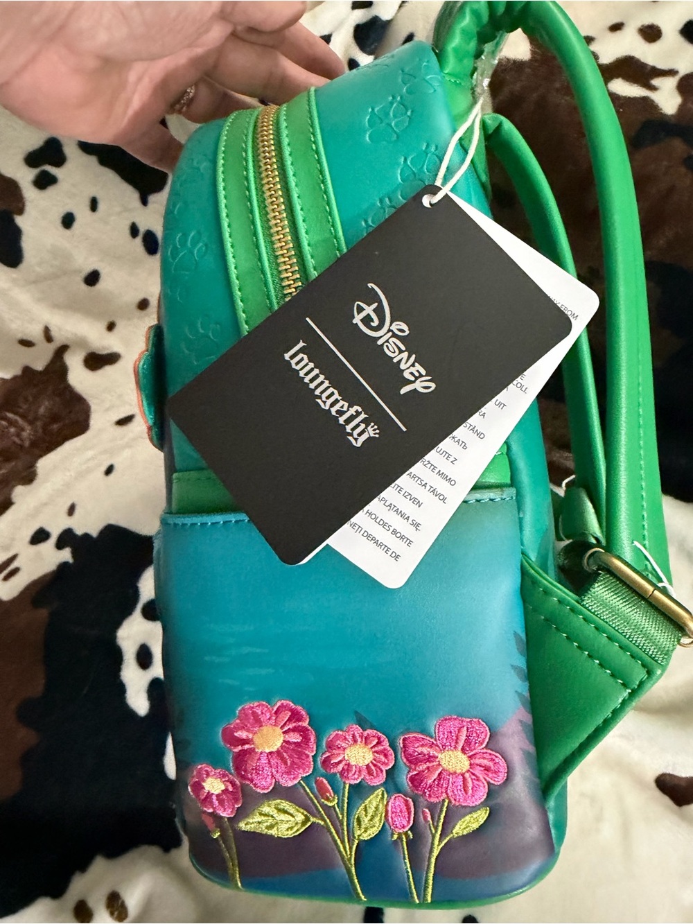 Loungefly Teal fox and hound Woodland Mini Backpack - Picture 6 of 6